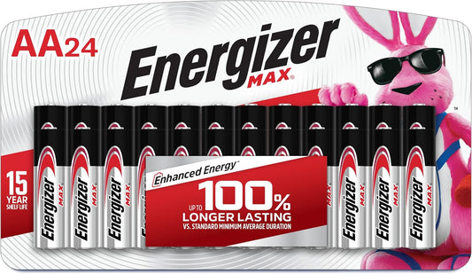 AA Batteries, Max Double a Battery Alkaline, 24 Count